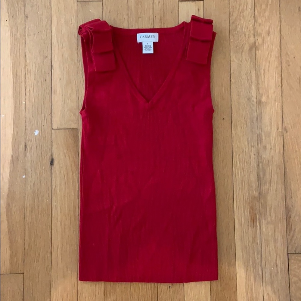 Red sweater tank top